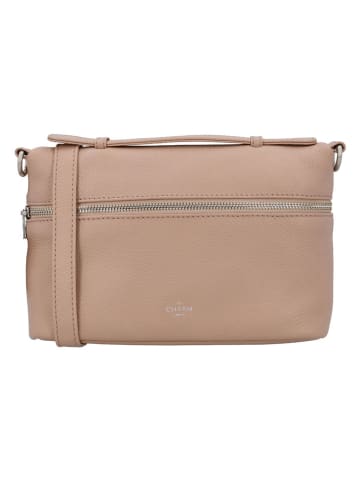 Charm Leder-Umhängetasche in Beige - (B)23 x (H)15 x (T)7 cm