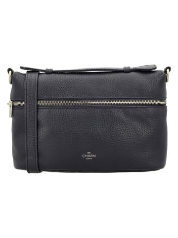 Charm Leder-Umhängetasche in Dunkelblau - (B)23 x (H)15 x (T)7 cm