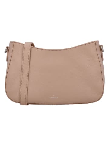 Charm Leder-Schultertasche in Beige - (B)27 x (H)16 x (T)7 cm