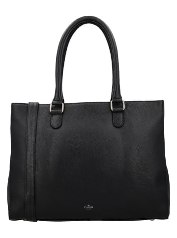 Charm Leder-Henkeltasche in Schwarz - (B)39 x (H)30 x (T)13 cm