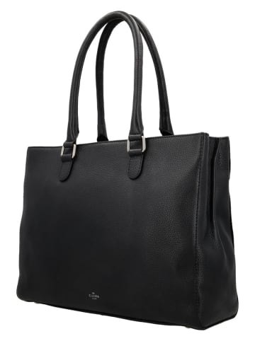 Charm Leder-Henkeltasche in Schwarz - (B)39 x (H)30 x (T)13 cm