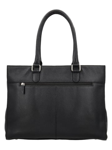 Charm Leder-Henkeltasche in Schwarz - (B)39 x (H)30 x (T)13 cm