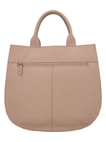 Charm Skórzana torebka w kolorze beżowym - 33 x 30 x 14 cm