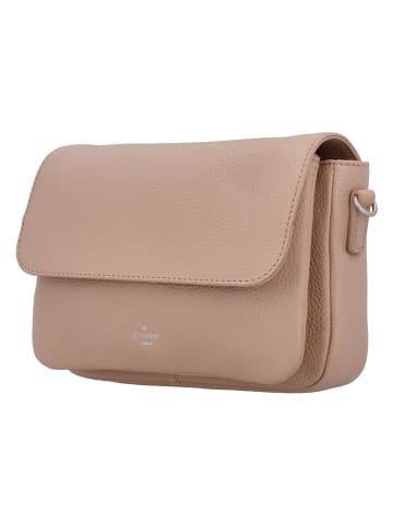 Charm Leder-Umhängetasche in Beige - (B)23 x (H)16 x (T)5 cm