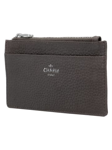 Charm Leder-Kartenetui in Braun - (B)13 x (H)7,5 x (T)1 cm