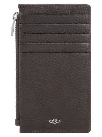 Charm Leder-Kartenetui in Braun - (B)13 x (H)7,5 x (T)1 cm