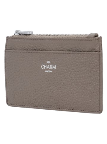Charm Leder-Geldbörse in Taupe - (B)13,5 x (H)7,5 x (T)1 cm