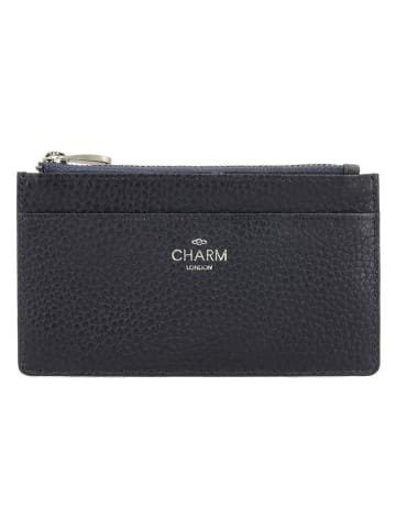 Charm Skórzany portfel w kolorze granatowym - 13,5 x 7,5 x 1 cm
