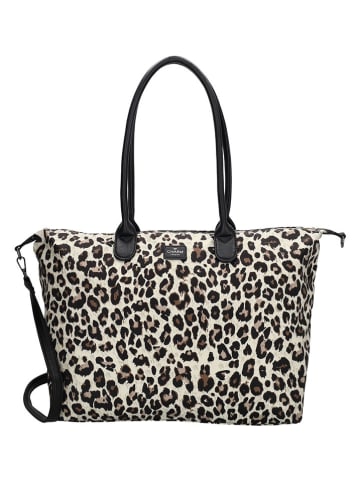 Charm Schultertasche in Creme/ Schwarz - (B)30 x (H)20 x (T)11 cm