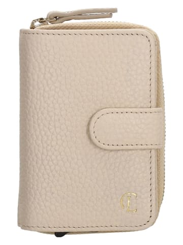 Charm Leder-Geldbörse in Beige - (B)7 x (H)11 x (T)3 cm