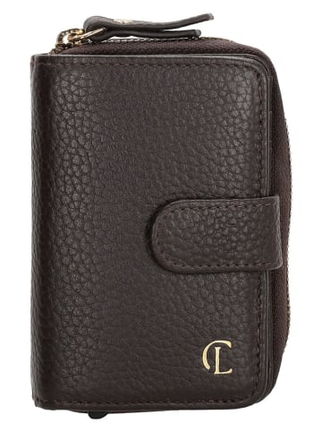 Charm Skórzany portfel w kolorze brązowym - 7 x 11 x 3 cm