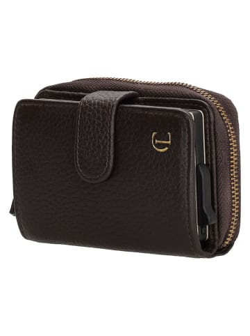 Charm Leder-Geldbörse in Braun - (B)7 x (H)11 x (T)3 cm