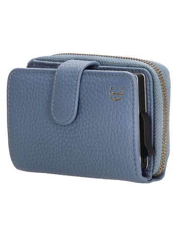 Charm Leder-Geldbörse in Blau - (B)7 x (H)11 x (T)3 cm