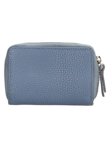 Charm Leder-Geldbörse in Blau - (B)7 x (H)11 x (T)3 cm