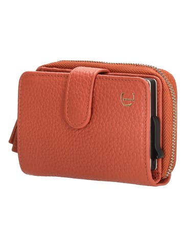 Charm Leder-Geldbörse in Orange - (B)7 x (H)11 x (T)3 cm