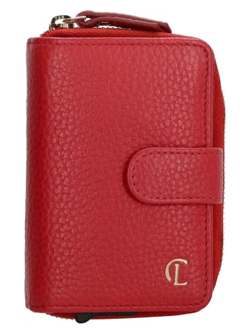 Charm Leder-Geldbörse in Rot - (B)7 x (H)11 x (T)3 cm