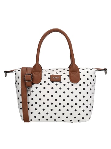 Charm Henkeltasche "Buckingham" in Weiß - (B)30 x (H)20 x (T)11 cm