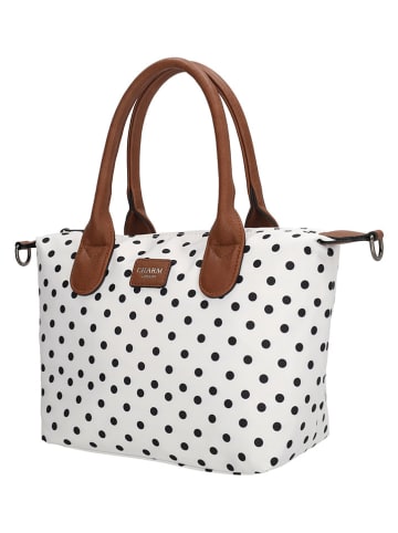 Charm Henkeltasche "Buckingham" in Weiß - (B)30 x (H)20 x (T)11 cm
