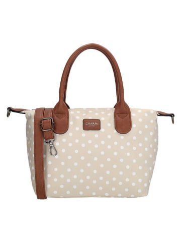 Charm Henkeltasche "Buckingham" in Beige - (B)30 x (H)20 x (T)11 cm