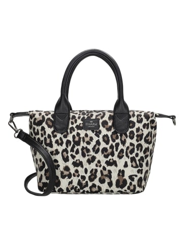 Charm Henkeltasche in Creme/ Schwarz - (B)30 x (H)20 x (T)11 cm