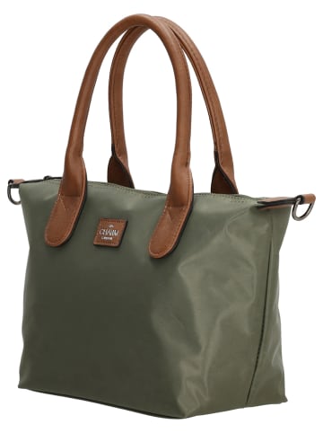 Charm Henkeltasche "Buckingham" in Khaki - (B)30 x (H)20 x (T)11 cm