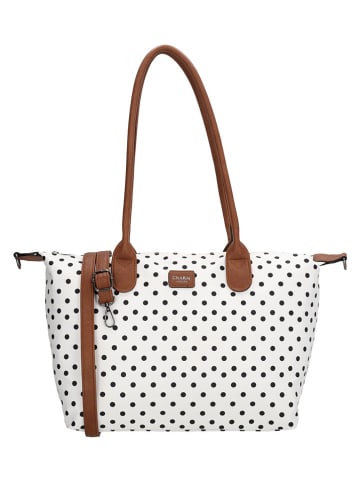 Charm Shopper bag "Buckingham" w kolorze białym - 42 x 25 x 15 cm