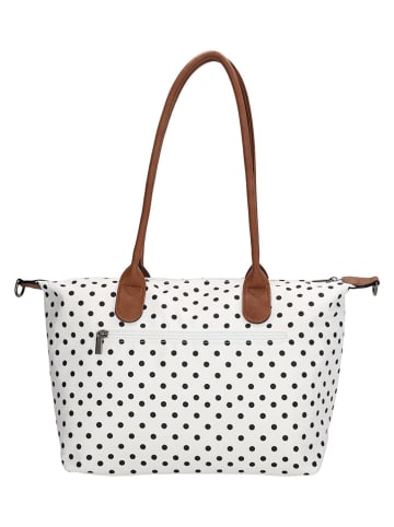 Charm Shopper bag "Buckingham" w kolorze białym - 42 x 25 x 15 cm