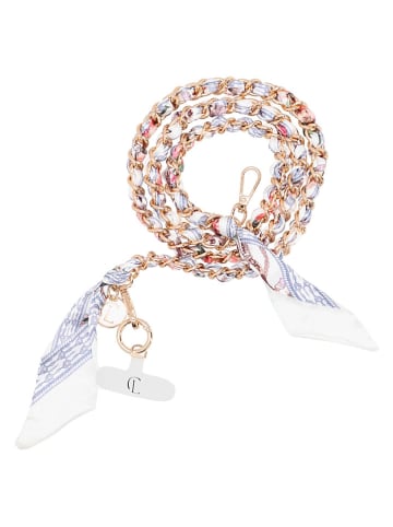 Charm Taschengurt "La tour Eiffel" in Gold/ Hellblau/ Weiß