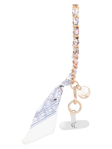 Charm Pasek "La tour Eiffel" w kolorze złoto-błękitno-białym do torebki