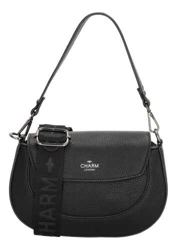 Charm Schultertasche "Montmartre" in Schwarz - (L)23 x (H)13,5 x (T)4,5 cm