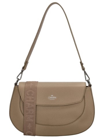 Charm Schultertasche "Montmartre" in Hellbraun - (L)28 x (H)17 x (T)4,5 cm