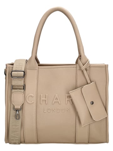 Charm Schultertasche "Serie Bond" in Beige - (B)34 x (H)27 x (T)15 cm