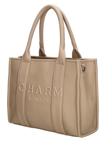 Charm Torebka "Serie Bond" w kolorze beżowym - 34 x 27 x 15 cm