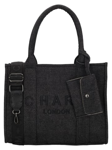 Charm Schultertasche "Serie Bond" in Schwarz - (B)34 x (H)27 x (T)15 cm