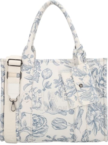 Charm Schultertasche "Serie Bond" in Weiß/ Hellblau - (B)34 x (H)27 x (T)15 cm