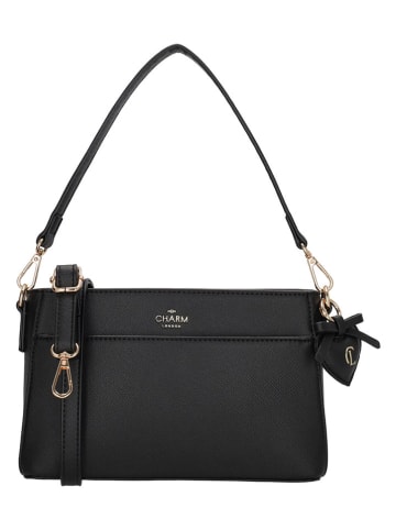 Charm Schultertasche in Schwarz - (B)25 x (H)15 x (T)6 cm