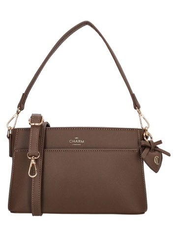 Charm Schultertasche "Cambridge" in Hellbraun - (B)25 x (H)15 x (T)6 cm