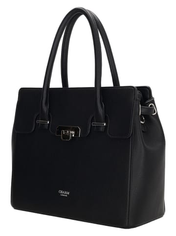Charm Henkeltasche "Soho" in Schwarz - (B)30 x (H)25 x (T)13 cm