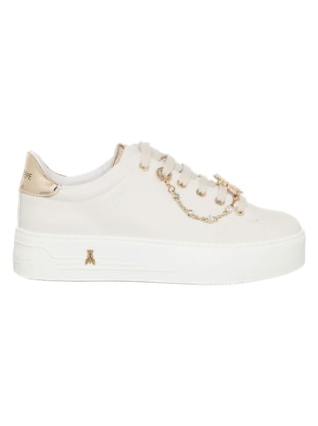 Patrizia Pepe Leder-Sneakers in Creme/ Gold