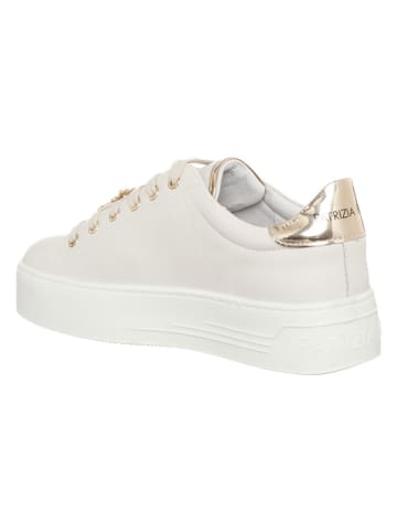 Patrizia Pepe Leder-Sneakers in Creme/ Gold