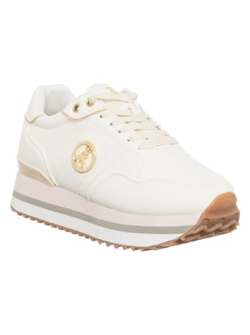 Patrizia Pepe Leder-Sneakers in Creme