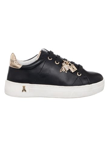 Patrizia Pepe Leder-Sneakers in Schwarz/ Gold