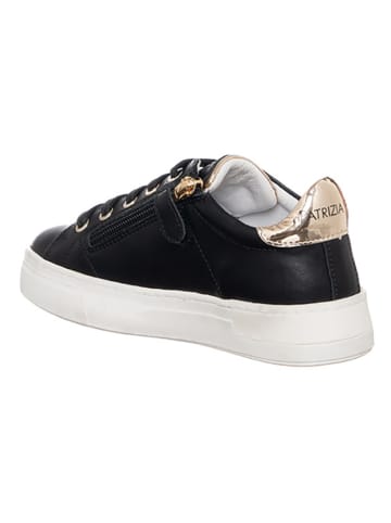 Patrizia Pepe Leder-Sneakers in Schwarz/ Gold