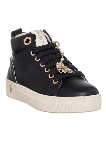 Patrizia Pepe Leder-Sneakers in Schwarz
