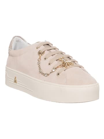 Patrizia Pepe Skórzane sneakersy w kolorze beżowym