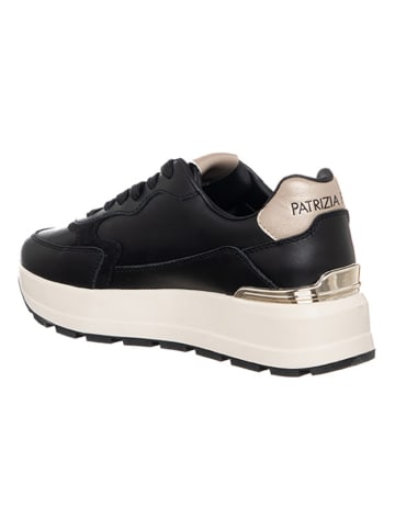 Patrizia Pepe Leder-Sneakers in Schwarz/ Gold