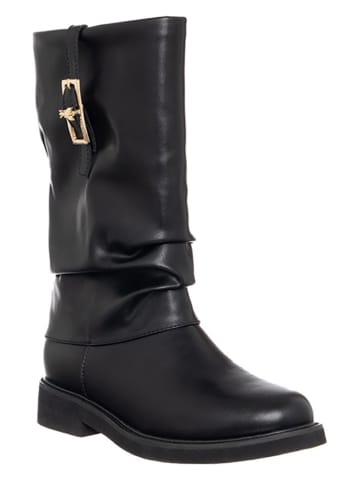 Patrizia Pepe Leder-Stiefel in Schwarz