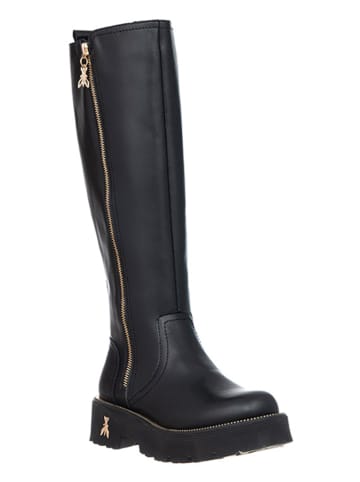 Patrizia Pepe Skórzane kozaki w kolorze czarnym