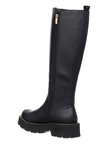Patrizia Pepe Leder-Stiefel in Schwarz