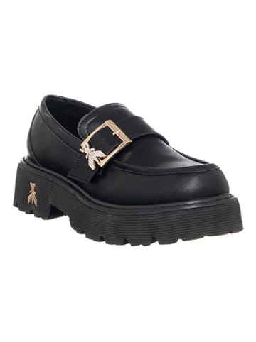 Patrizia Pepe Skórzane mokasyny w kolorze czarnym